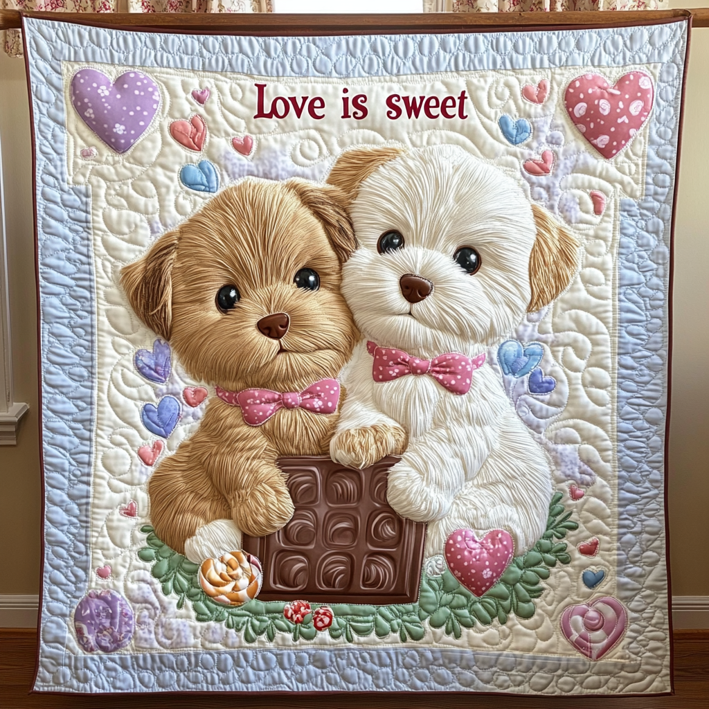 Sweet Yorkie Love WG1001048CL Quilt