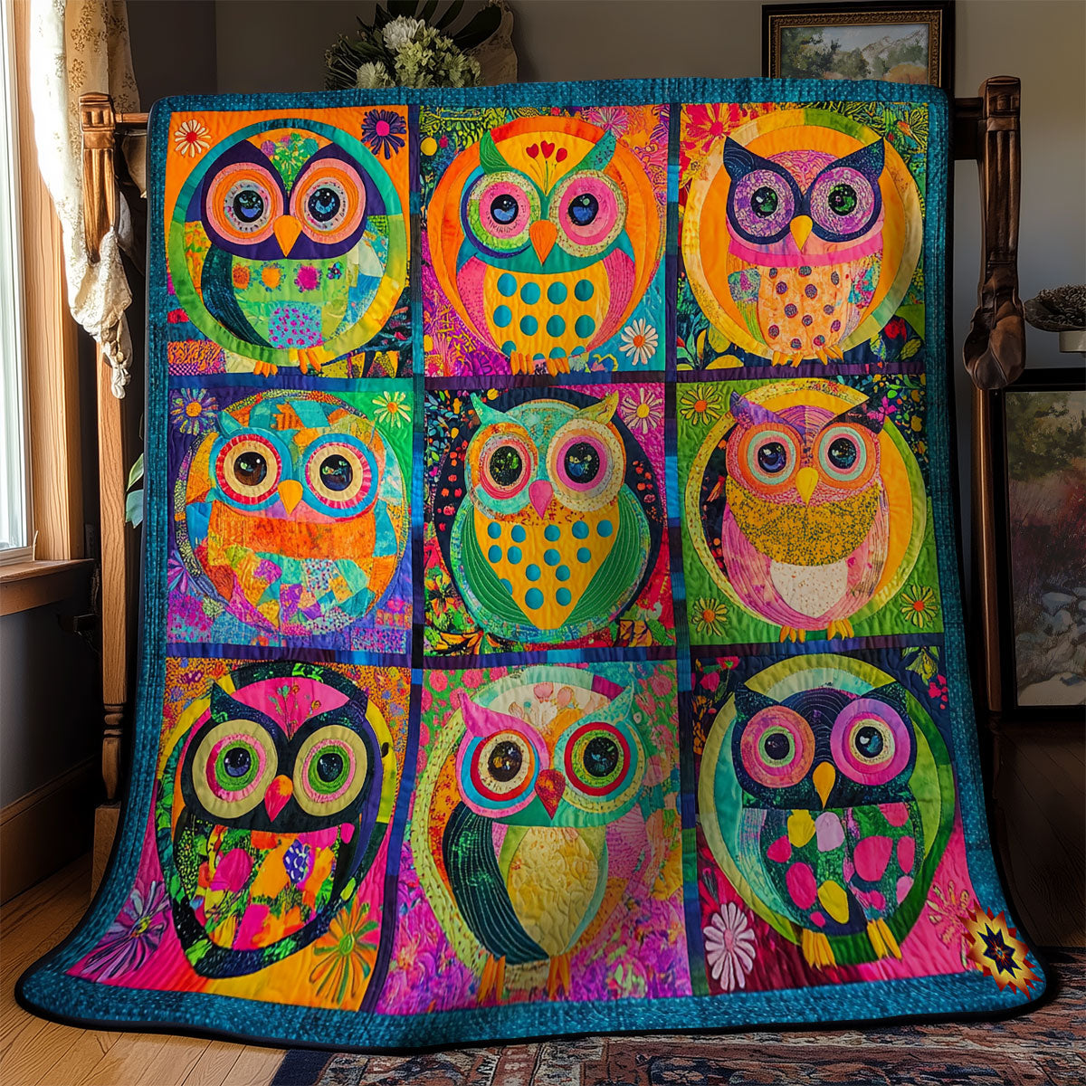 Abstract Colorful Owl WY1211024CL Quilt