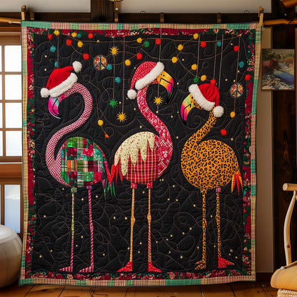 Twinkling Flamingo Christmas WN1112036CL Quilt