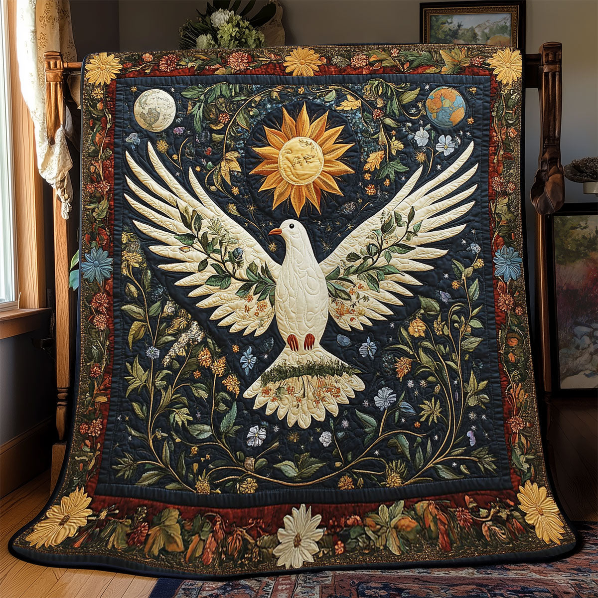 Stellar Peace Dove WJ2101024CL Quilt