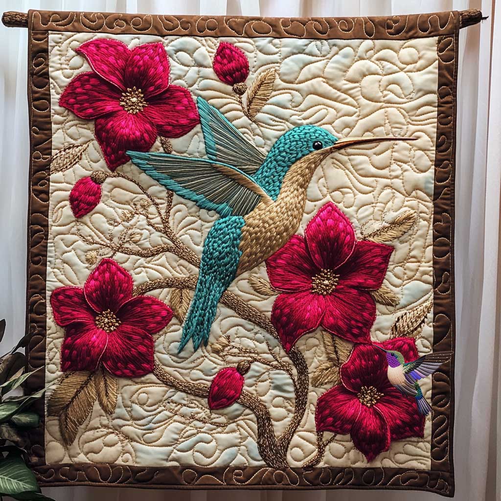 Hummingbird's Colorful Garden WN0910094CL Quilt