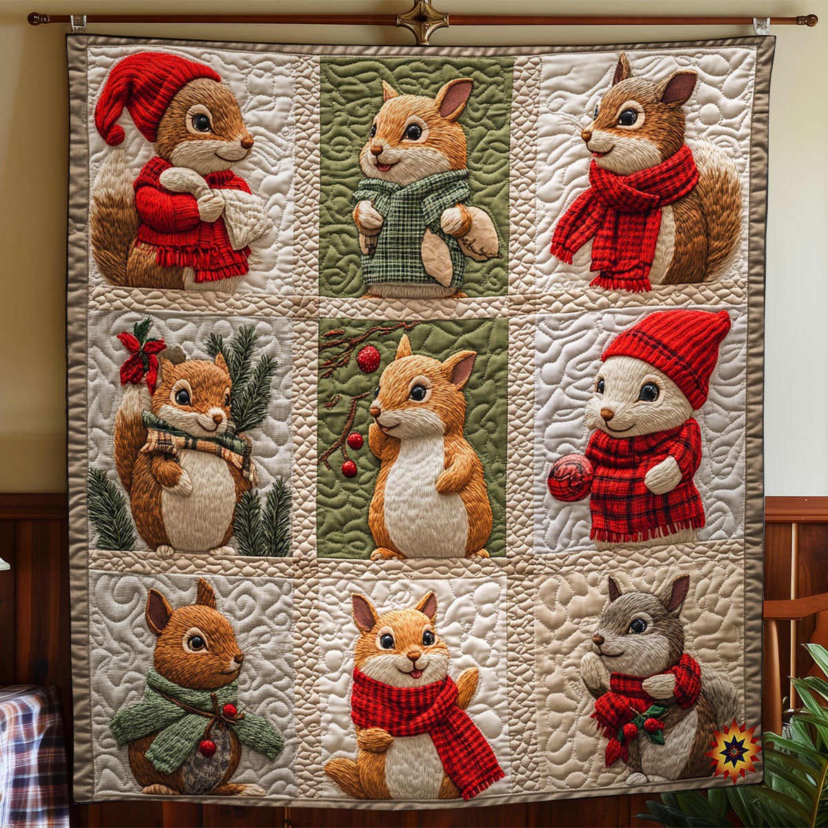 Winter Squirrel WY1211013CL Quilt