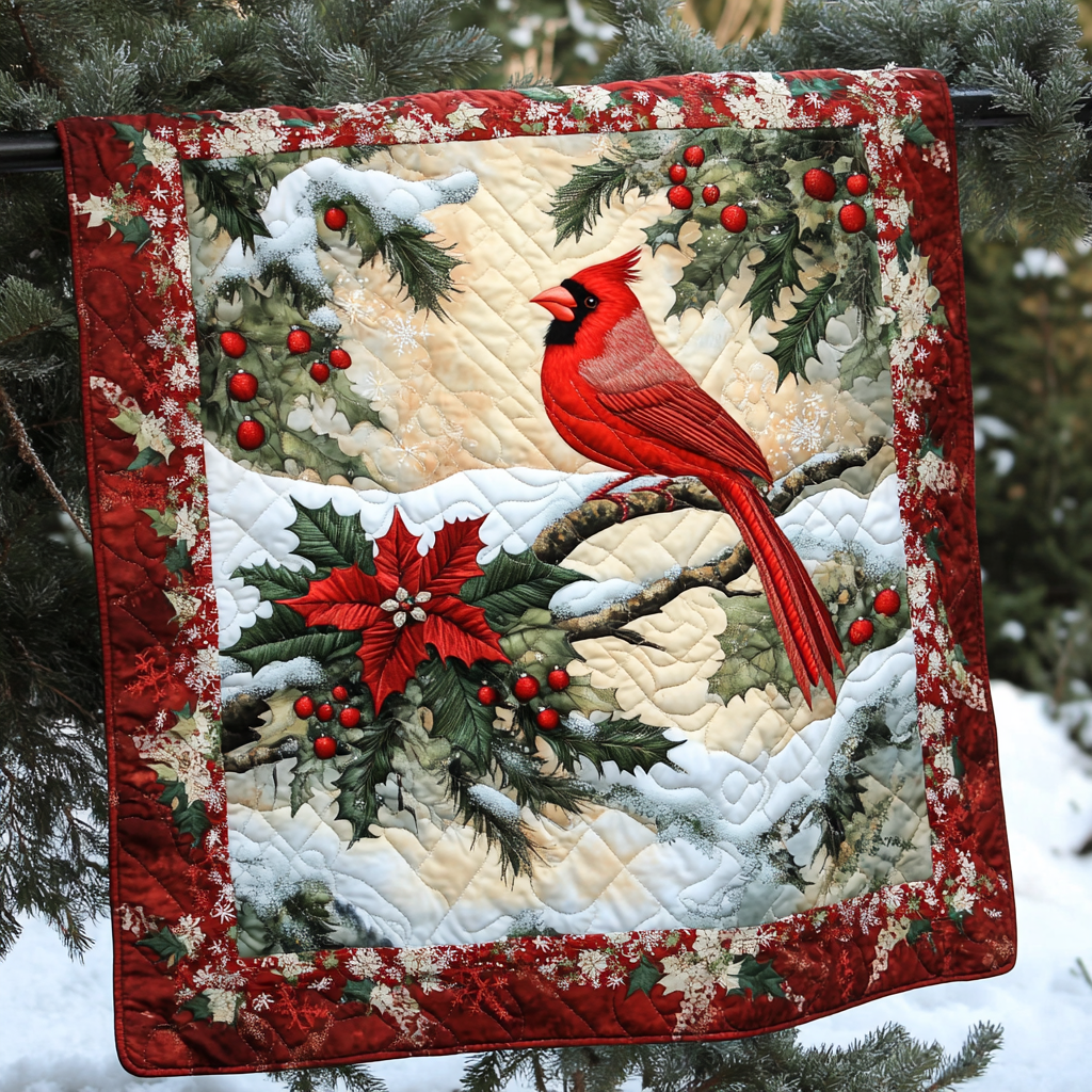 Cardinal In Christmas Night XR2509003CL Quilt