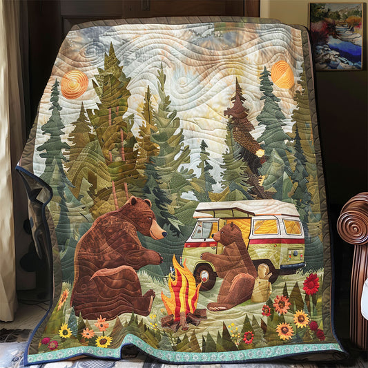 Cute Camping Brown Bear WP0609012CL Quilt