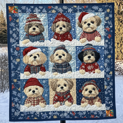 Cute Shih Tzus Wearing Ugly Sweater XR0210013CL Quilt