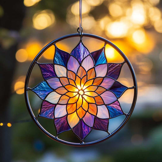 Tranquil Flower Mandala WN0402046CL Suncatcher