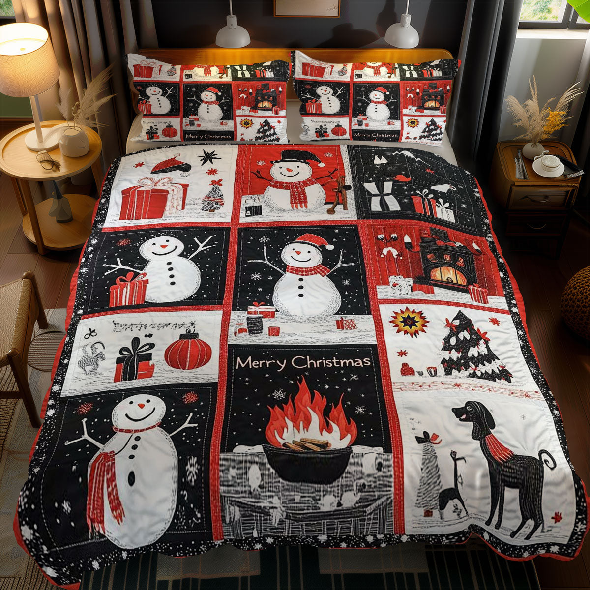 Merry Monochrome Dog WN1010138CL Duvet Cover Set