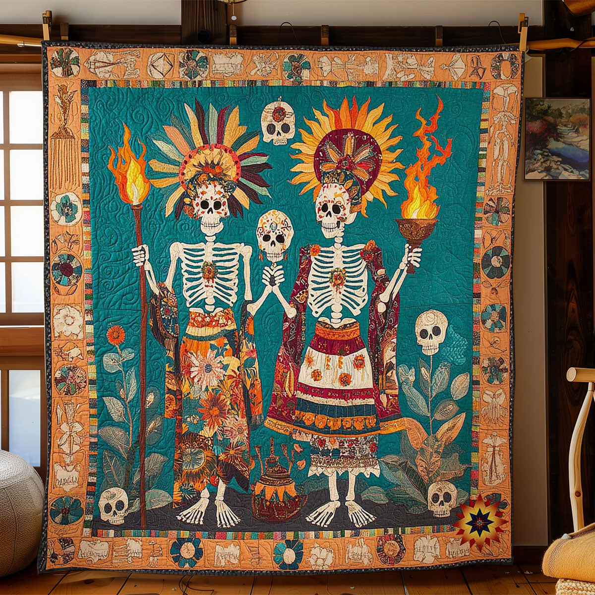 Day Of The Dead Sacred Tradition WN2610035CL Quilt