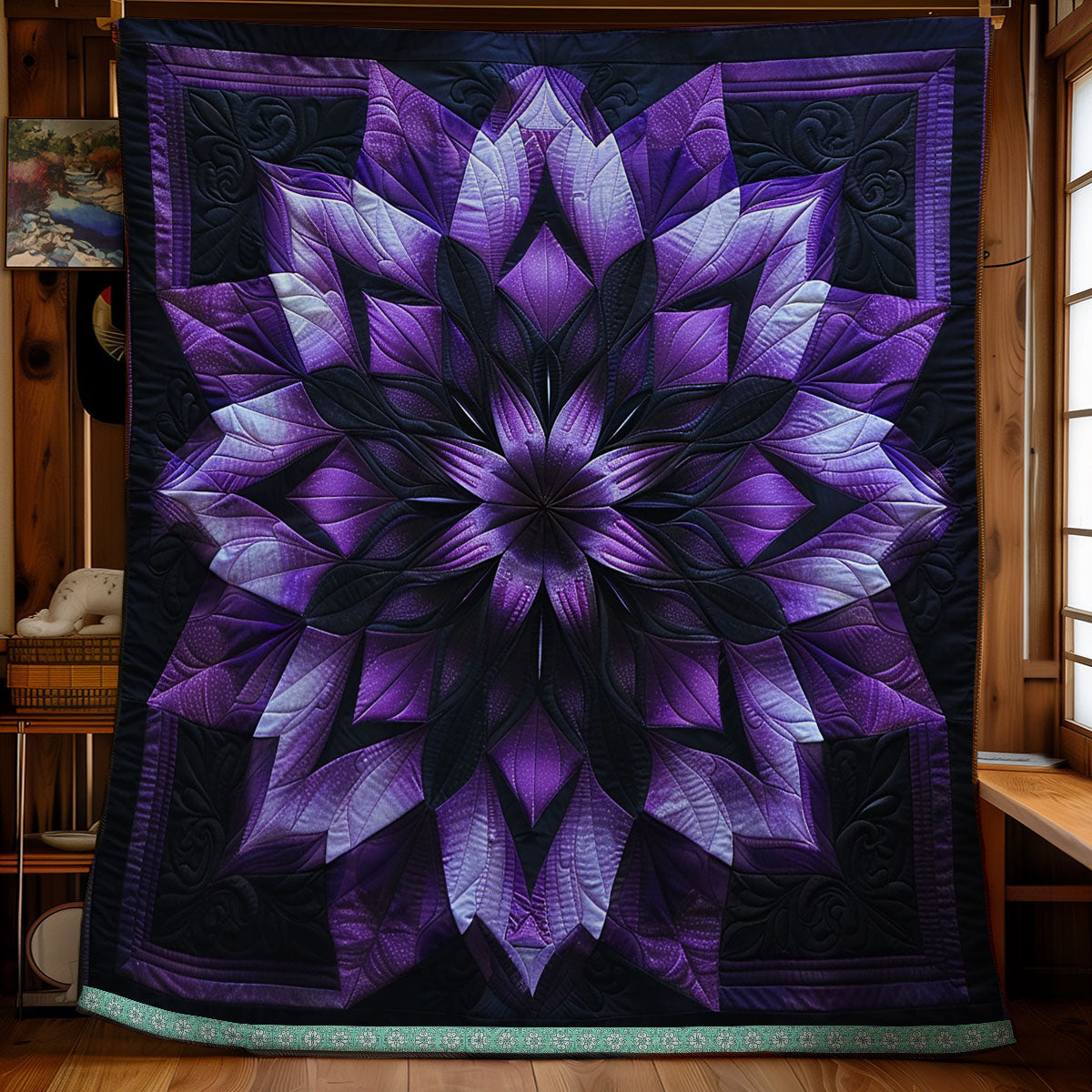 Purple Nebula Flowers WN1309039CL Quilt