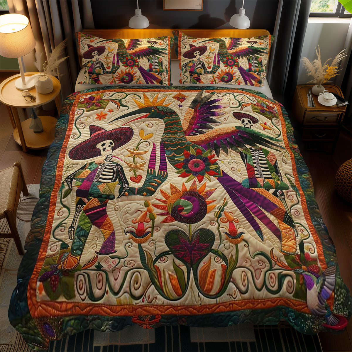 Hummingbird Skeleton Serenade WN2110098CL Duvet Cover Set