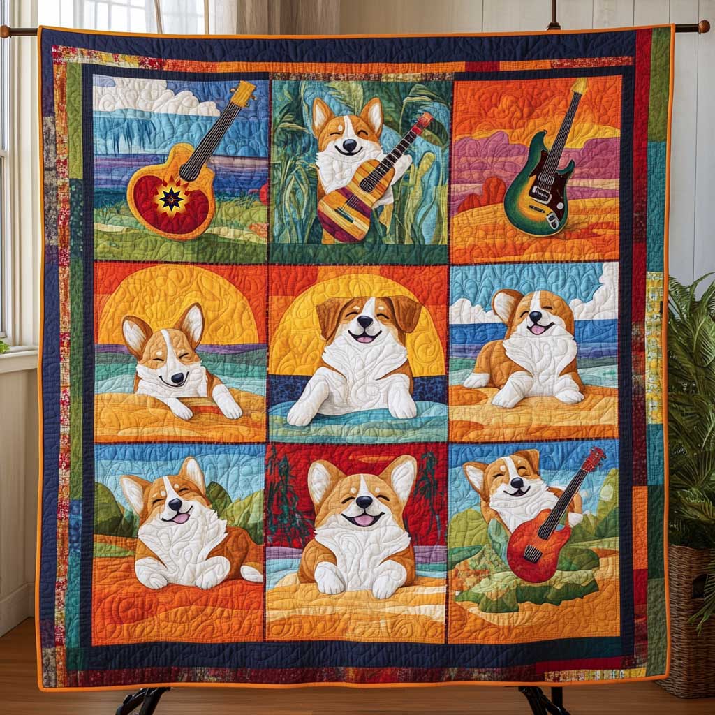 Corgi Vibrant Vibes WN0410059CL Quilt