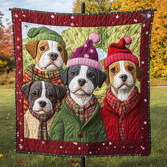 Pitbulls Family Christmas WP0111013CL Quilt