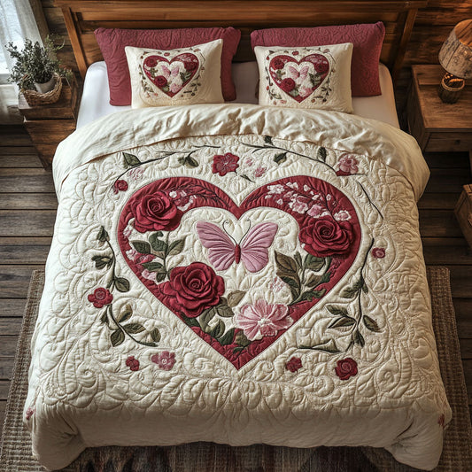 Flower Butterfly Heart WY2201015CL Duvet Cover Set