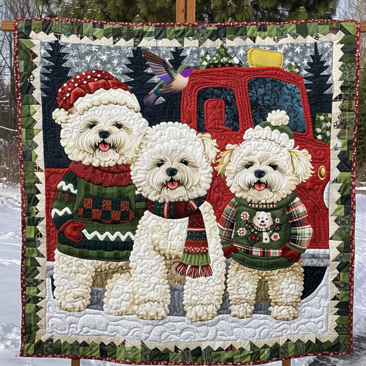 Bichon Christmas Vintage Truck WP1110015CL Quilt