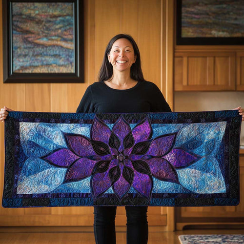 Purple Dreamy Bloom WN2709029CL Quilted Table Runner