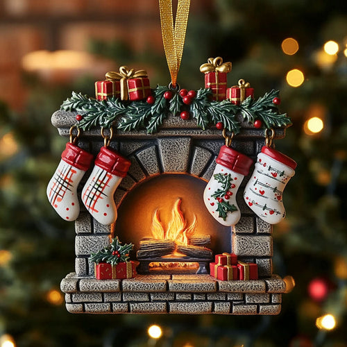 Festive Fireplace WN2411033CL Christmas Ornament
