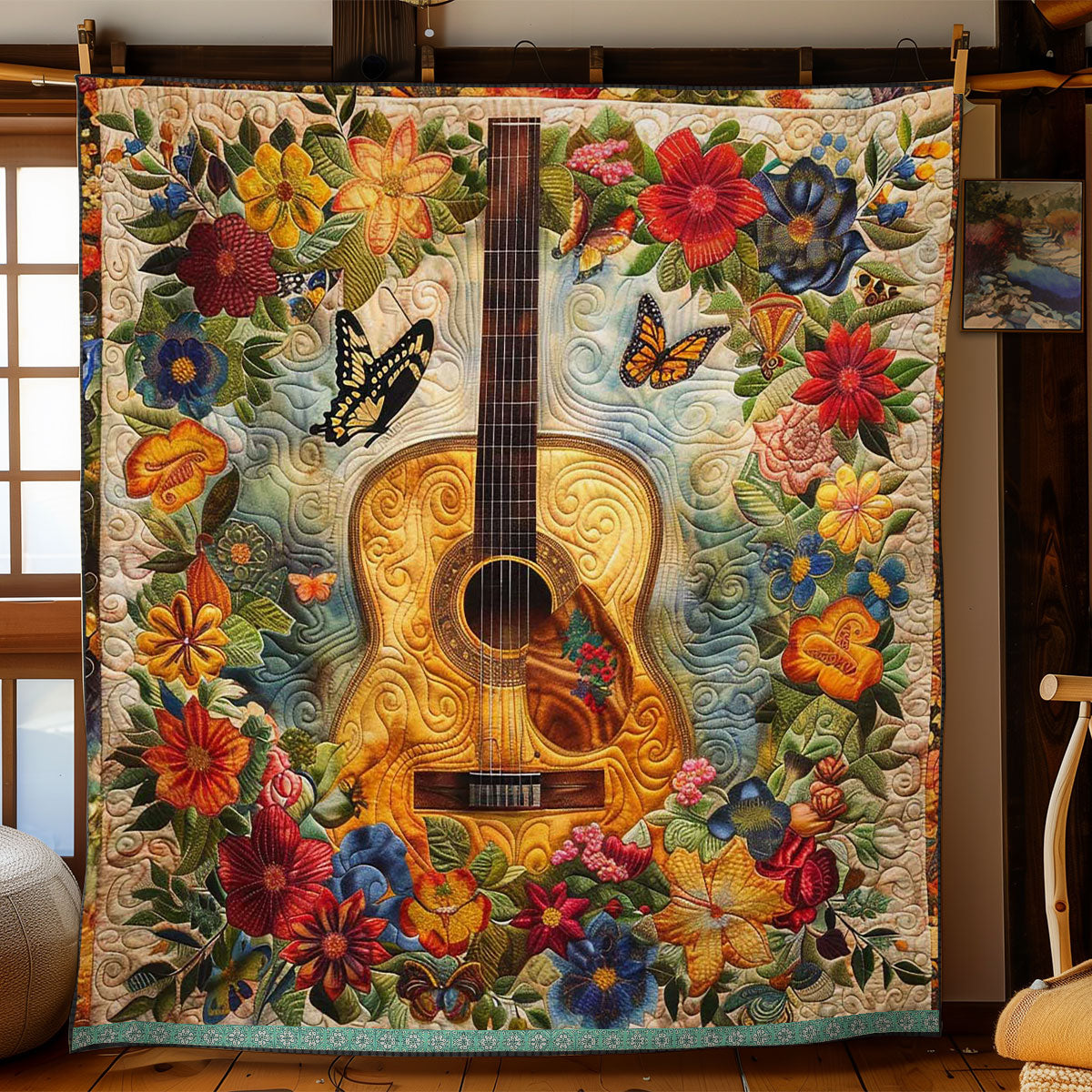 Flower Guitar WJ1109005CL Quilt