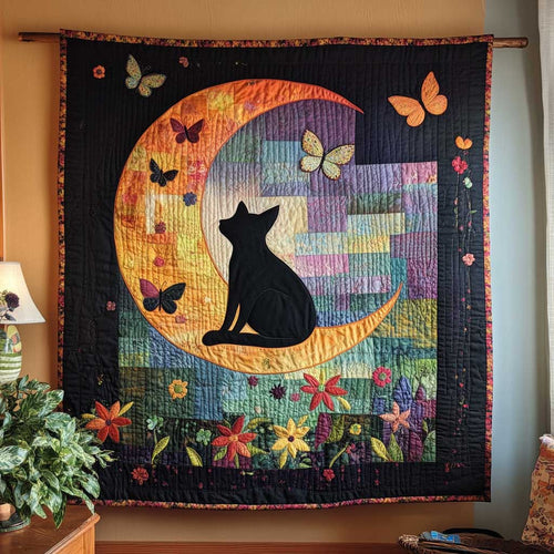 Crescent Silouhette Cat Patchwork WP1709024CL Quilt