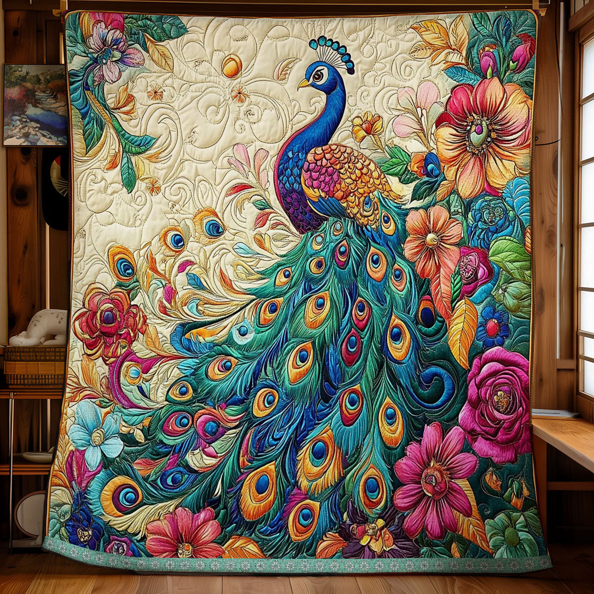 Colorful Peacook WX1211014CL Quilt