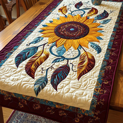 Mystic Sunflower Dreamcatcher WY2802087CL Quilted Table Runner