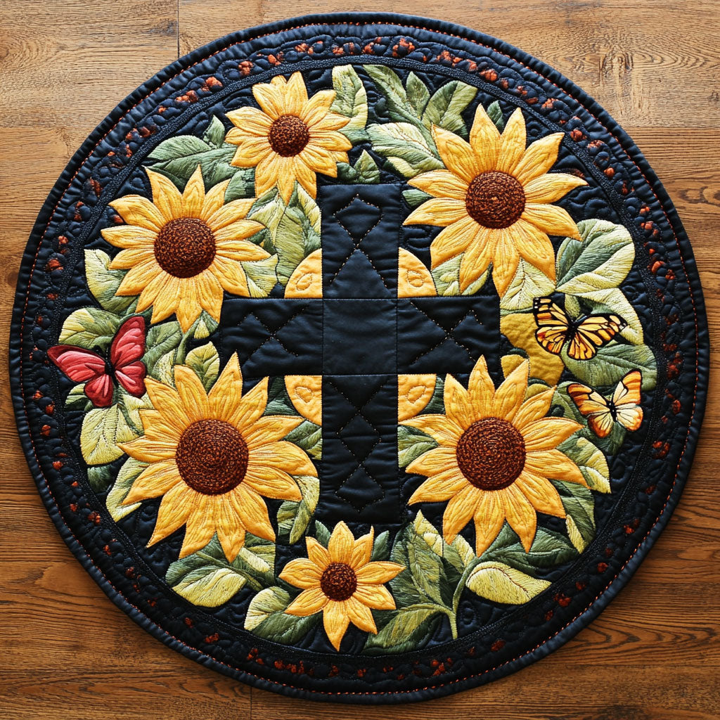 Sunflower Cross CP1704099CL Quilted Round Mat