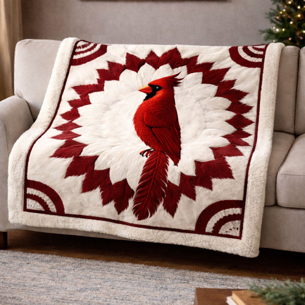 Red Cardinal KL2401001CL Faux Fur Throw Blanket