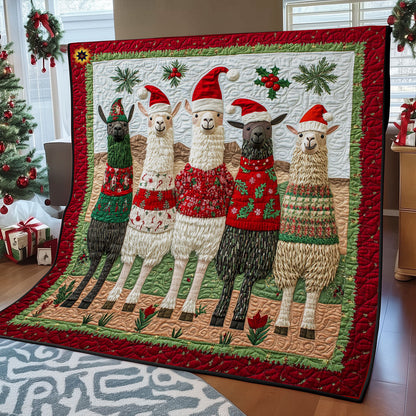 Llama Family Christmas WY2311006CL Quilt