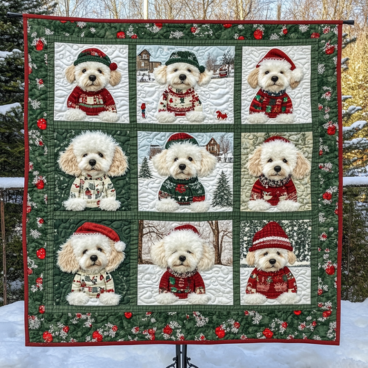Poodle Merry Christmas YR2312003CL Quilt