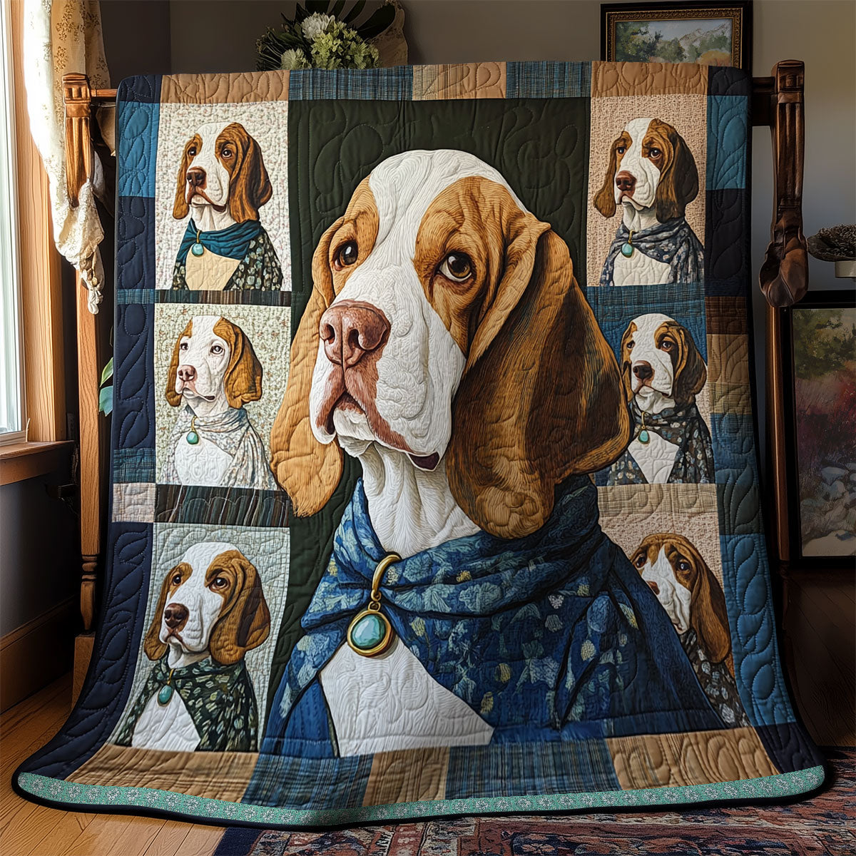 Basset Hound In Pearls WN2509113CL Quilt