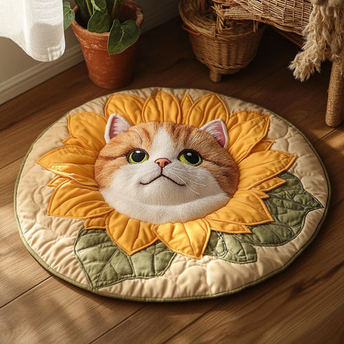 Sunflower Parody CP0206028CL Quilted Round Mat