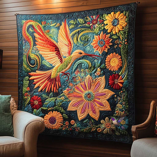 Hummingbird's Floral Symphony WN0910125CL Quilt