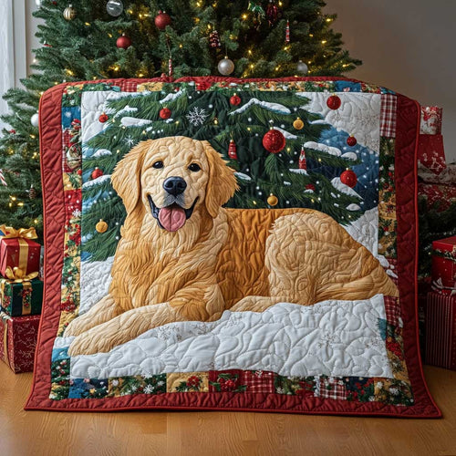 Golden Retriever Christmas Tree WP1809037CL Quilt