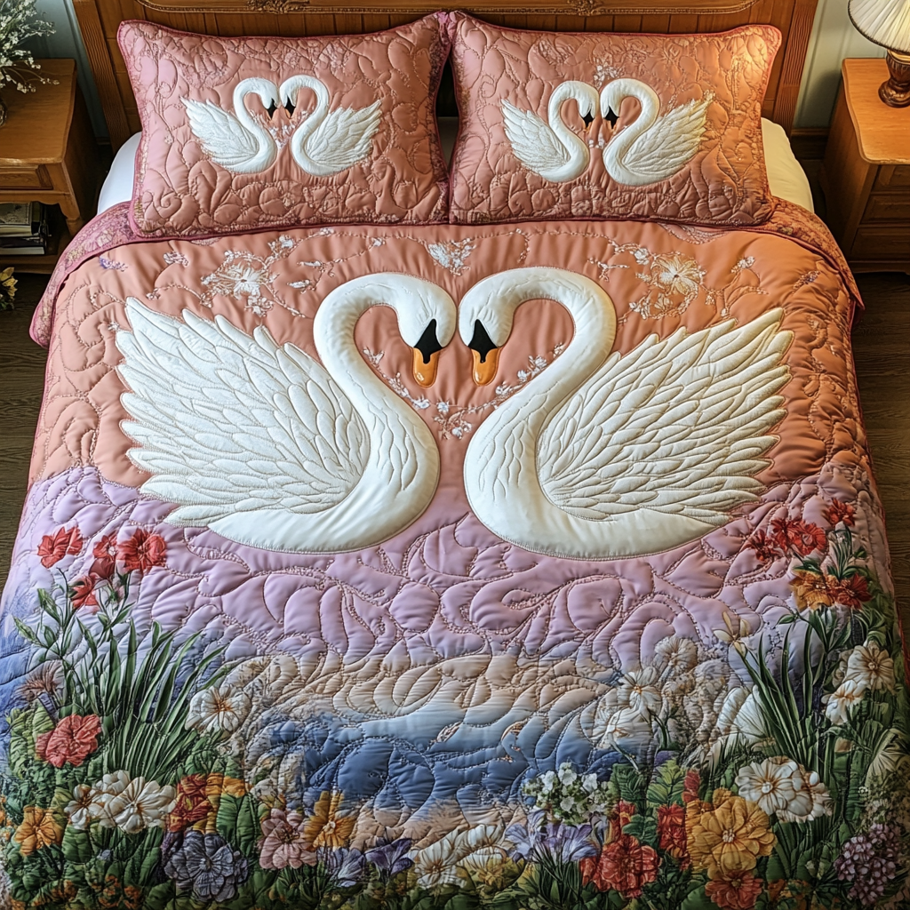 Graceful Swan Romance WG1001041CL Duvet Cover Set