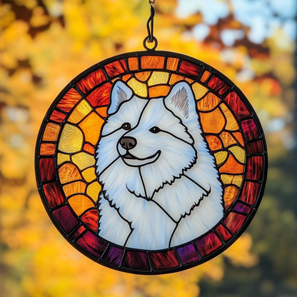 Samoyed WJ1811045CL Stained Glass Suncatcher