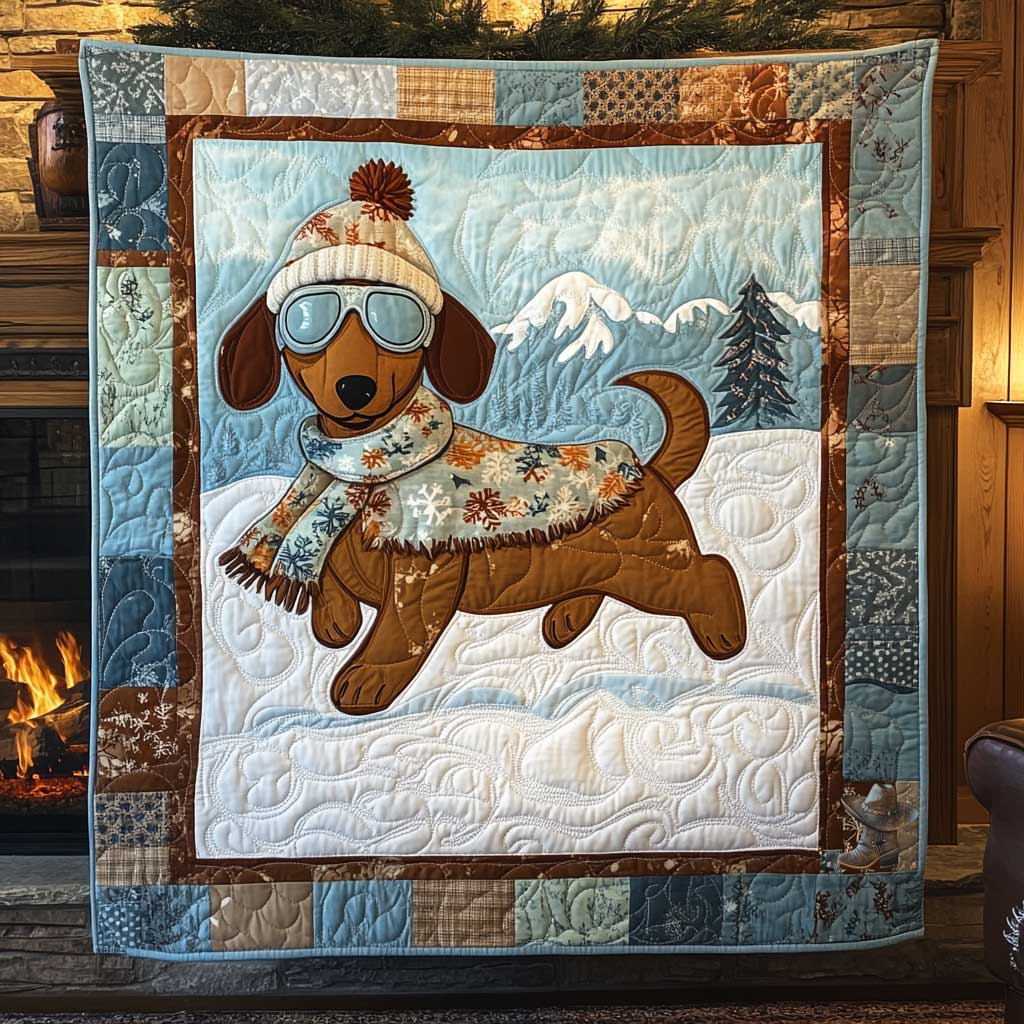 Dachshund Winter Joy WN2011031CL Quilt