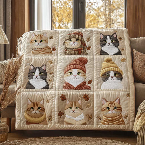 Adorable Cat In Autumn WP1510008CL Quilt