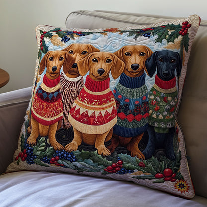 Winter Dachshund Family WY1012019CL Quilt Pillow Case