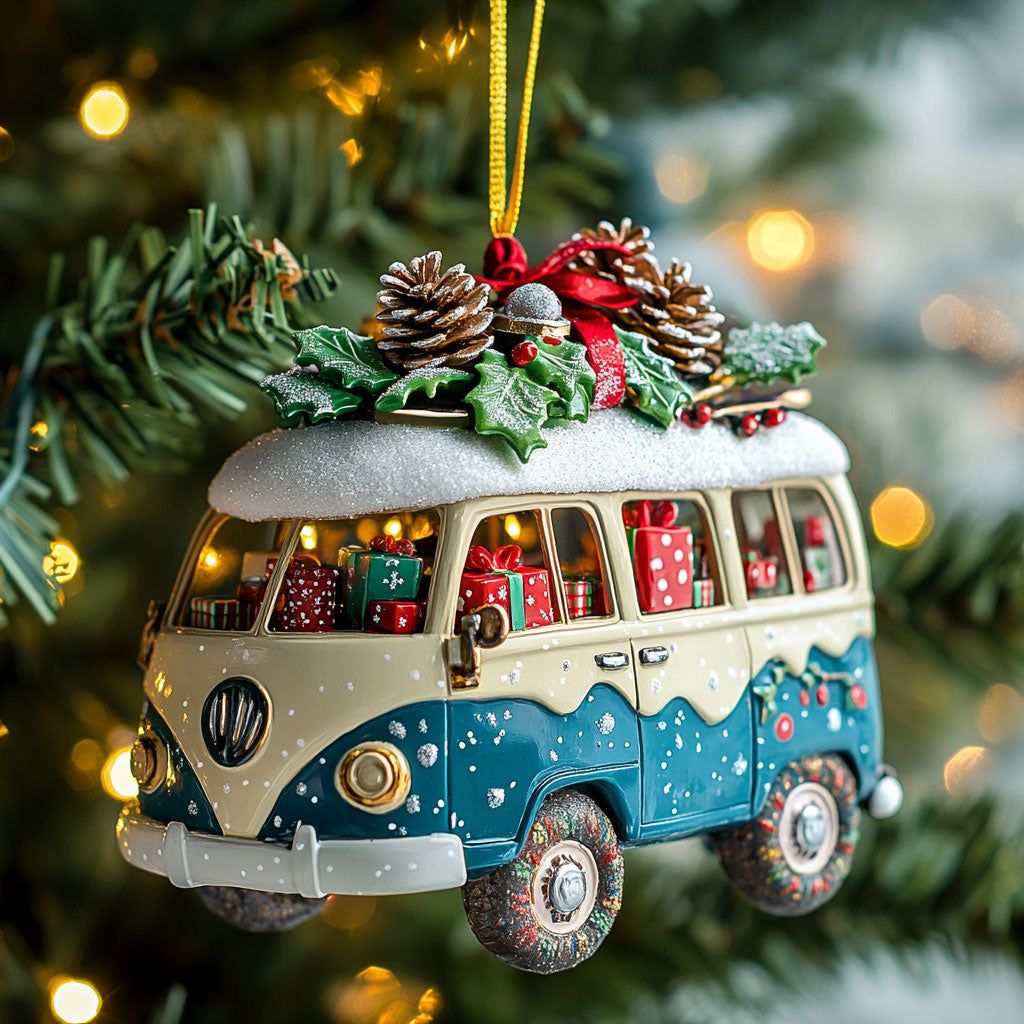 Snowy Camper Van WN2310053CL Christmas Ornament