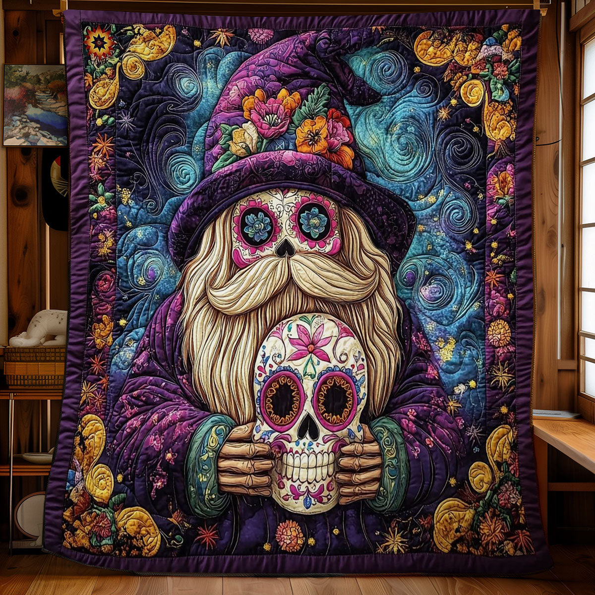 Mexican Death Style Gnome WY2612032CL Quilt