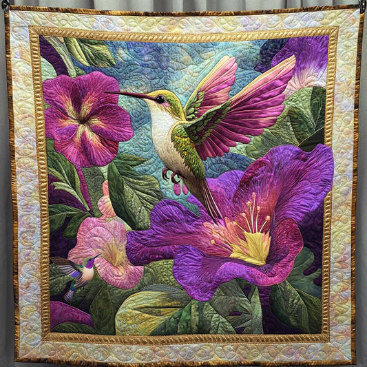Purple Hummingbird WP2611032CL Quilt