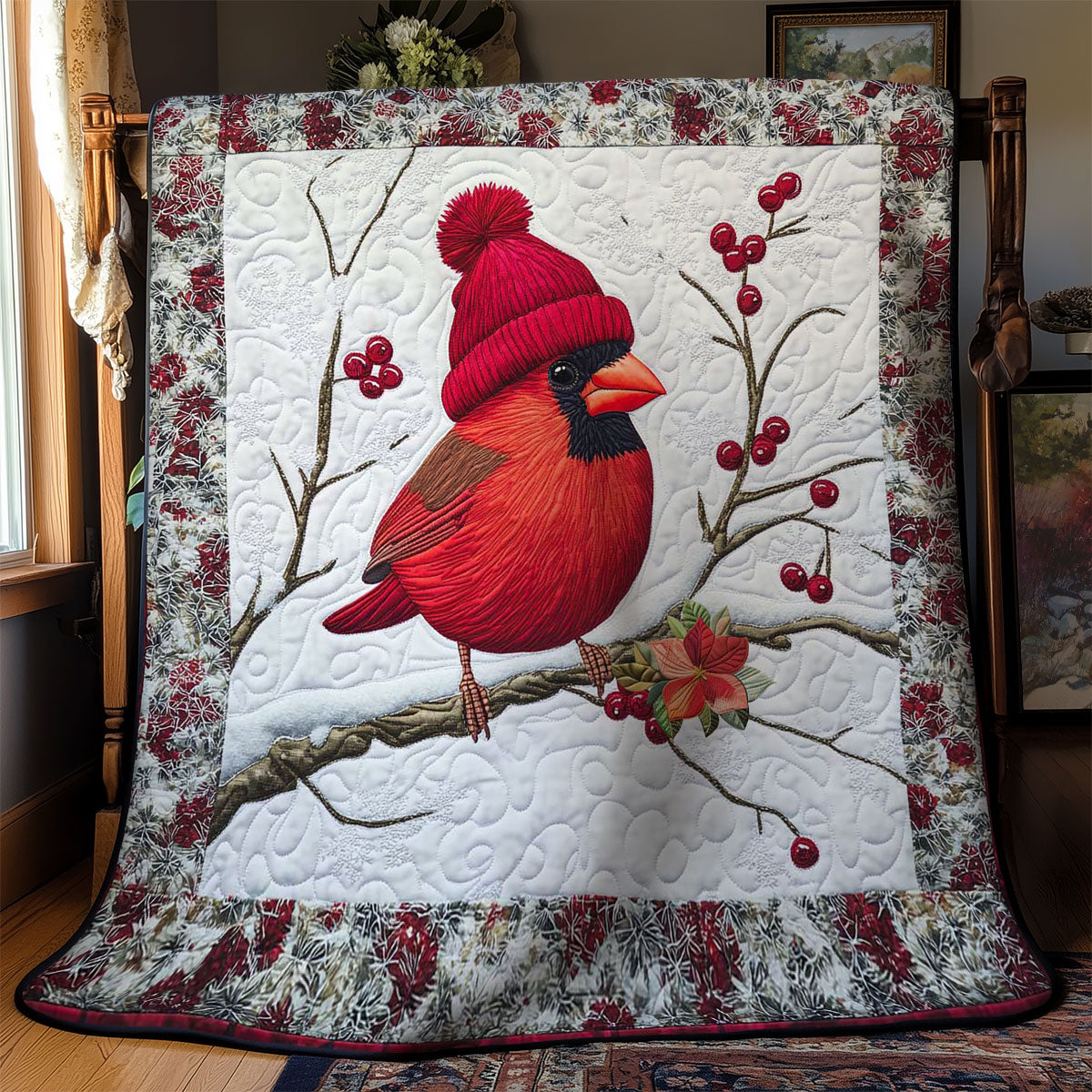 Cardinal In Snow WN1712026CL Quilt