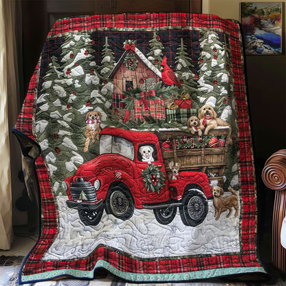 Holiday Pups On Red Truck WN1109028CL Quilt