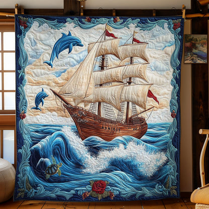 Sailboat And Dolphin WY0912029CL Quilt