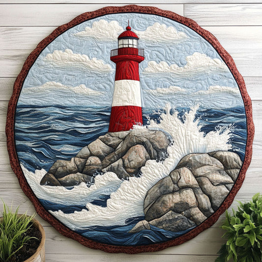 Peaceful Lighthouse CW1906040CL Quilted Round Mat