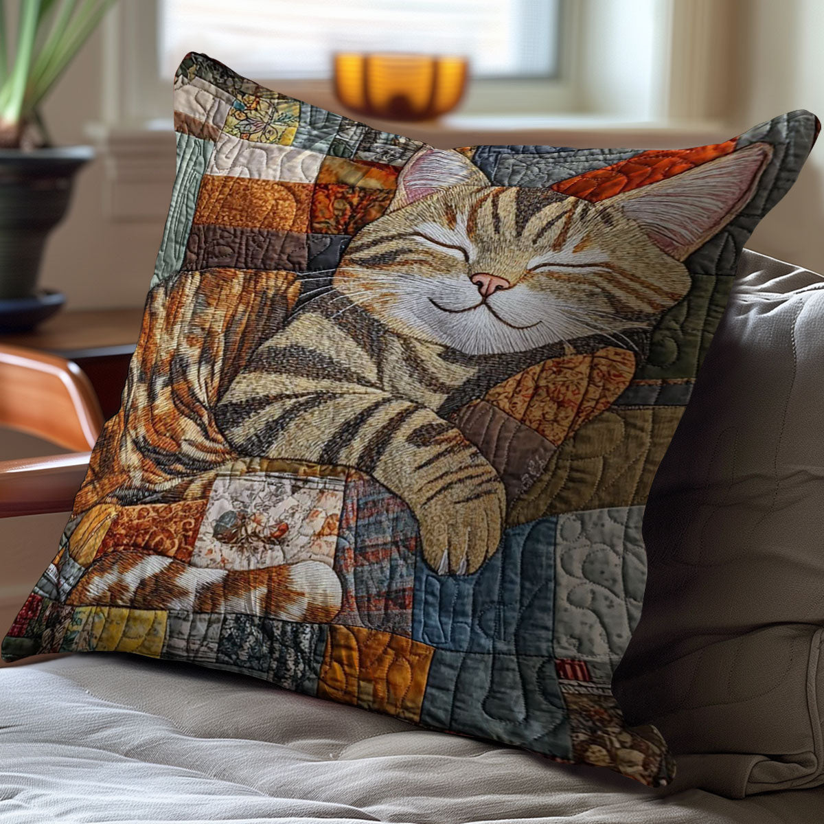 Vintage Cat WJ0810041CL Quilt Pillow Case