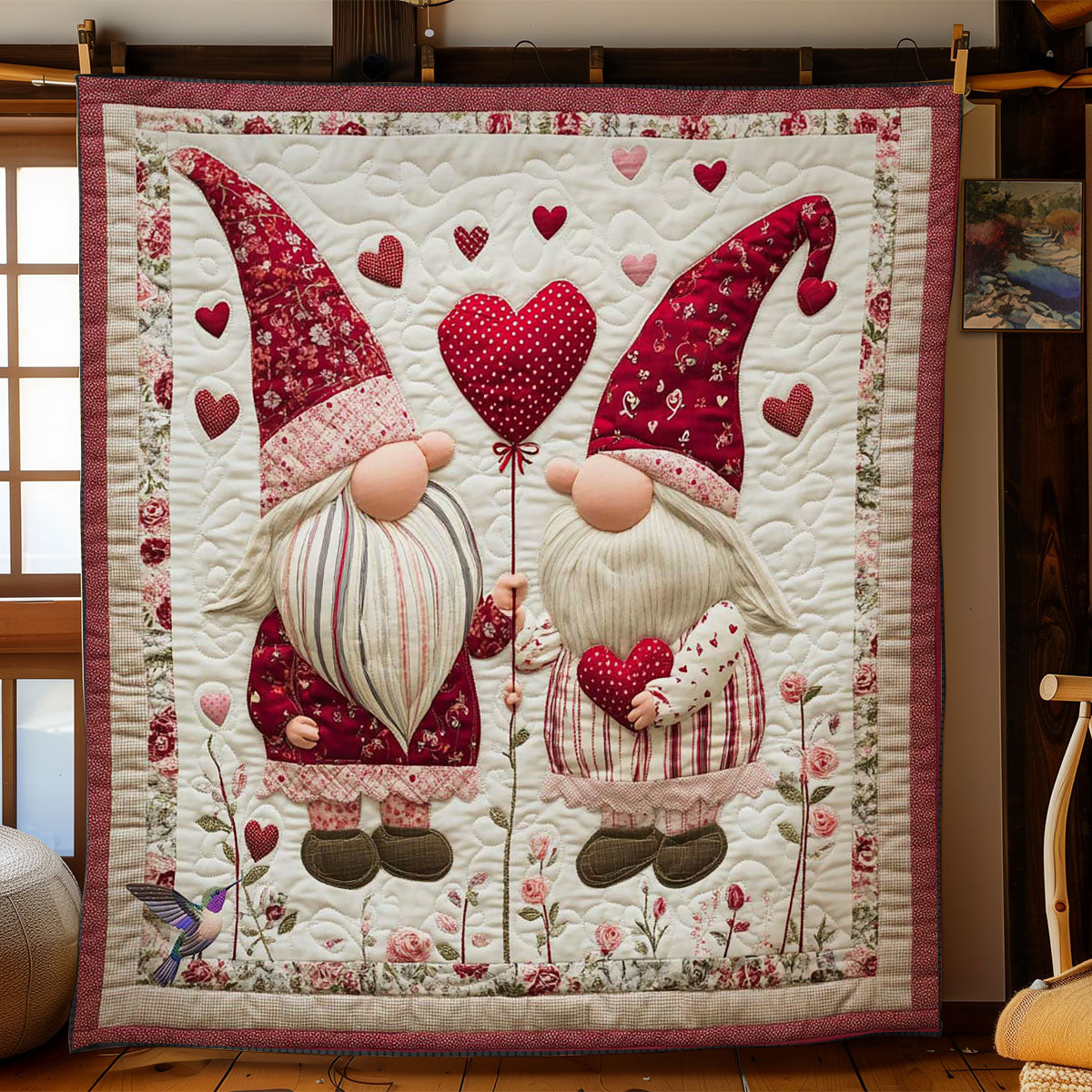 Gnome In Love WN0412020CL Quilt