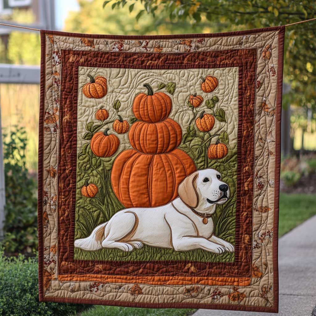 Labrador Retriever Pumpkin Delight WN2709105CL Quilt