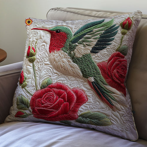 Hummingbird And Red Rose WY1712087CL Quilt Pillow Case