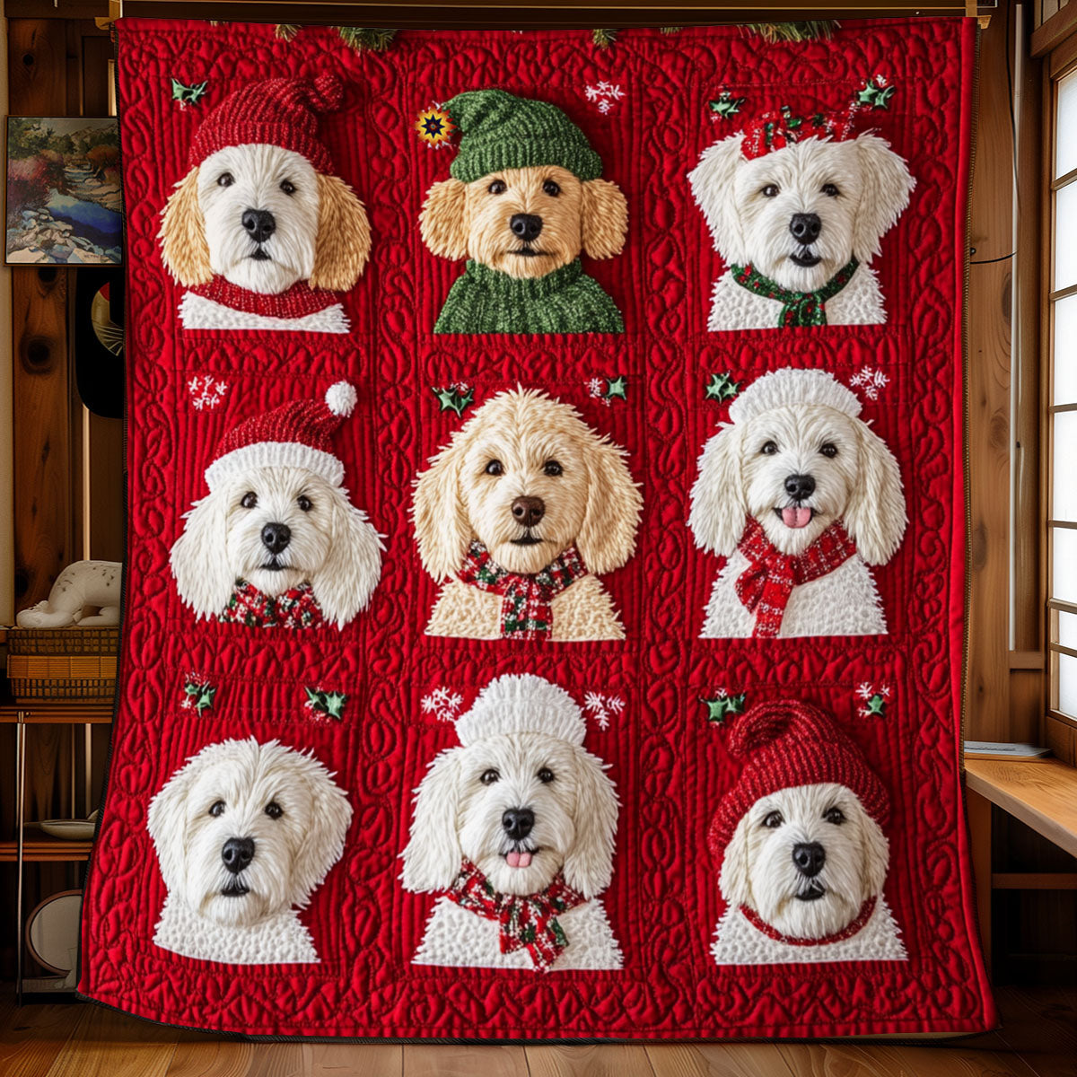 Poodle Christmas YR1510002CL Quilt