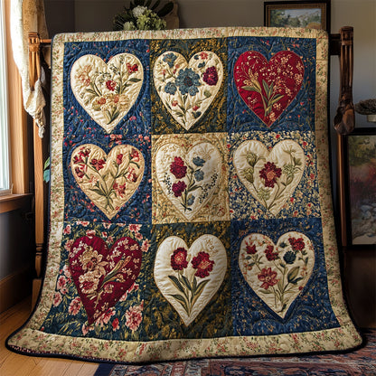 Flower In Hearts WY1502056CL Quilt